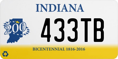 IN license plate 433TB