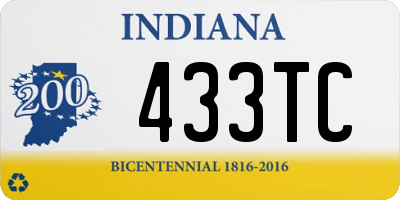 IN license plate 433TC