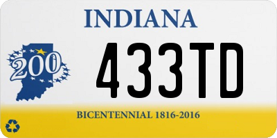 IN license plate 433TD