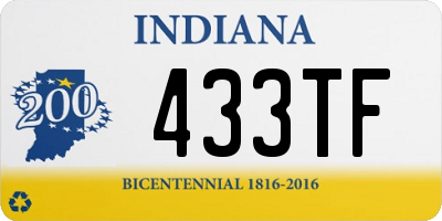 IN license plate 433TF