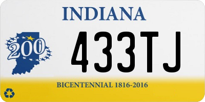 IN license plate 433TJ