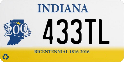 IN license plate 433TL