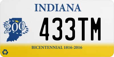 IN license plate 433TM