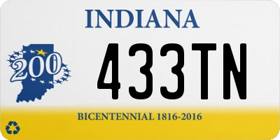 IN license plate 433TN