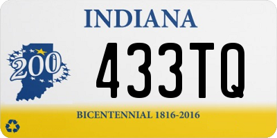 IN license plate 433TQ
