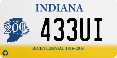 IN license plate 433UI