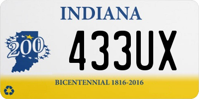 IN license plate 433UX