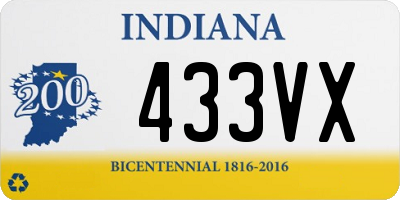 IN license plate 433VX