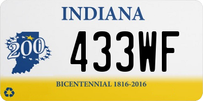 IN license plate 433WF