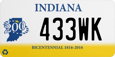 IN license plate 433WK
