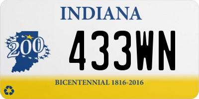 IN license plate 433WN