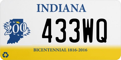 IN license plate 433WQ