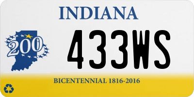 IN license plate 433WS
