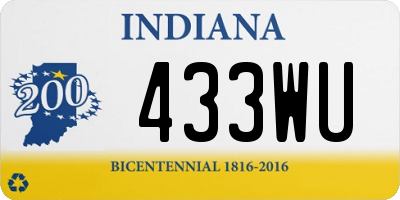 IN license plate 433WU