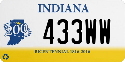 IN license plate 433WW
