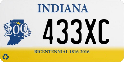 IN license plate 433XC