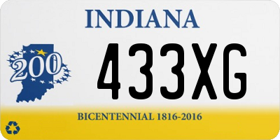 IN license plate 433XG