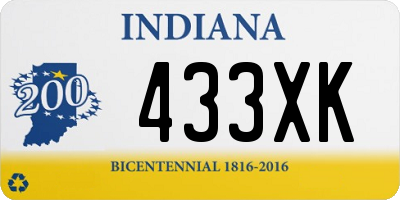 IN license plate 433XK