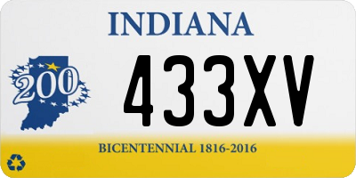 IN license plate 433XV