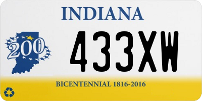 IN license plate 433XW