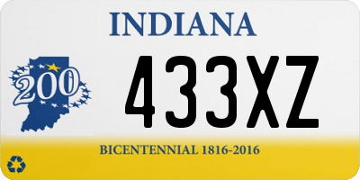 IN license plate 433XZ