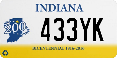 IN license plate 433YK