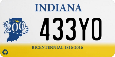 IN license plate 433YO