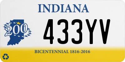 IN license plate 433YV