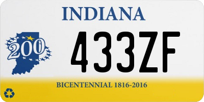 IN license plate 433ZF