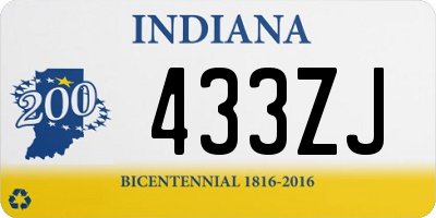 IN license plate 433ZJ