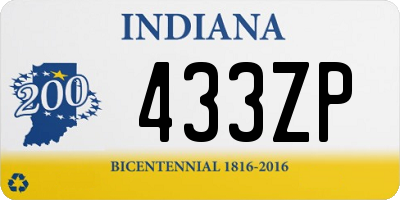 IN license plate 433ZP