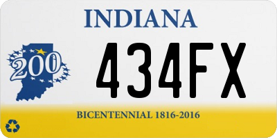 IN license plate 434FX