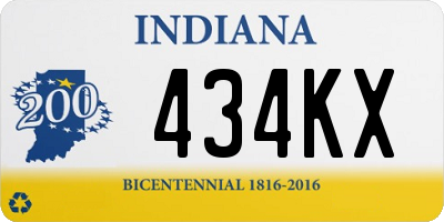 IN license plate 434KX