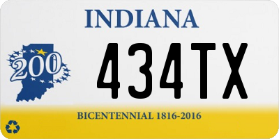 IN license plate 434TX