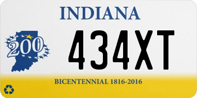 IN license plate 434XT