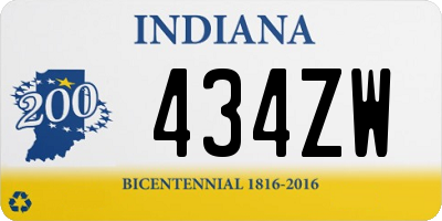 IN license plate 434ZW