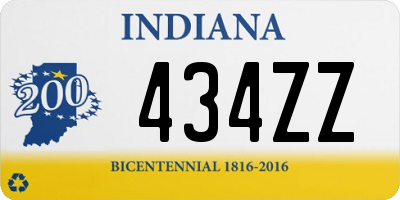 IN license plate 434ZZ