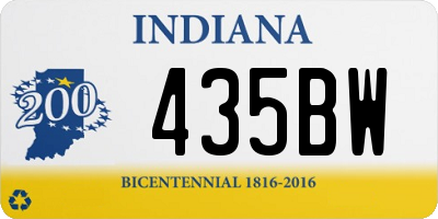 IN license plate 435BW