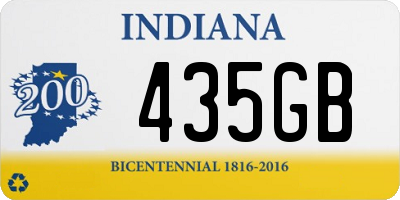 IN license plate 435GB