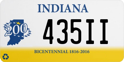 IN license plate 435II