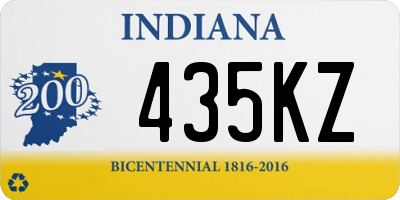 IN license plate 435KZ