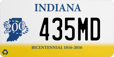 IN license plate 435MD