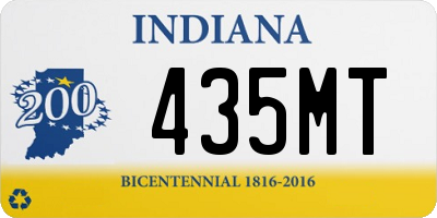 IN license plate 435MT