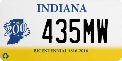 IN license plate 435MW