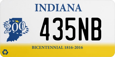 IN license plate 435NB