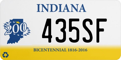 IN license plate 435SF