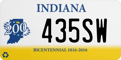 IN license plate 435SW