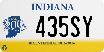 IN license plate 435SY