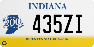 IN license plate 435ZI