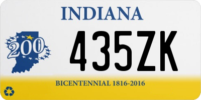 IN license plate 435ZK